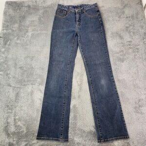 Faconnable Jeans Womens 2 Blue Straight Leg Medium Wash Stretch Denim Classic